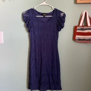Elegant Blue Lace Dress